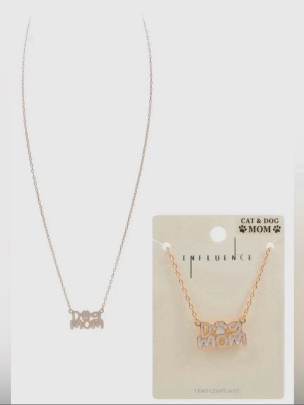 Goldtone ‘Dog Mom' Necklace